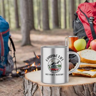 Mug Inox double paroi : Camping Life - 33 cl