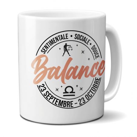 Mug signe astrologique Balance - 33 cl, céramique - Imprimé en France