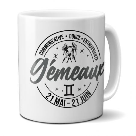 Mug signe astrologique Gémeaux - 33 cl, céramique - Imprimé en France