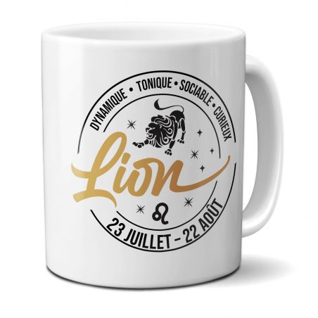 Mug signe astrologique Lion - 33 cl, céramique - Imprimé en France