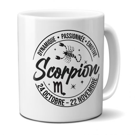 Mug signe astrologique Scorpion - 33 cl, céramique - Imprimé en France