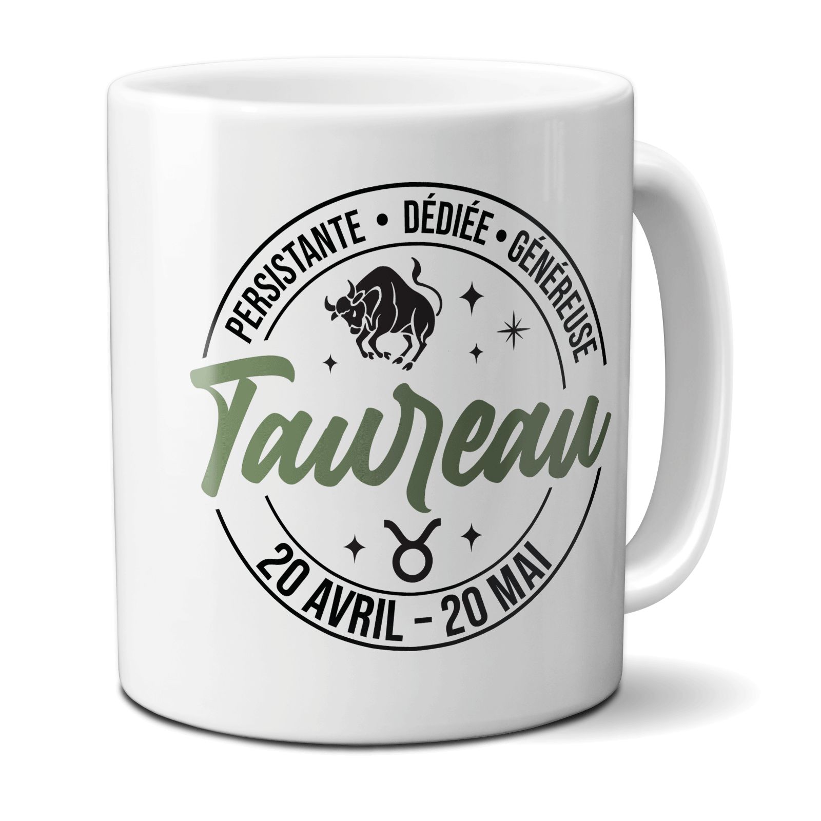 Mug signe astrologique Taureau - 33 cl, céramique - Imprimé en France