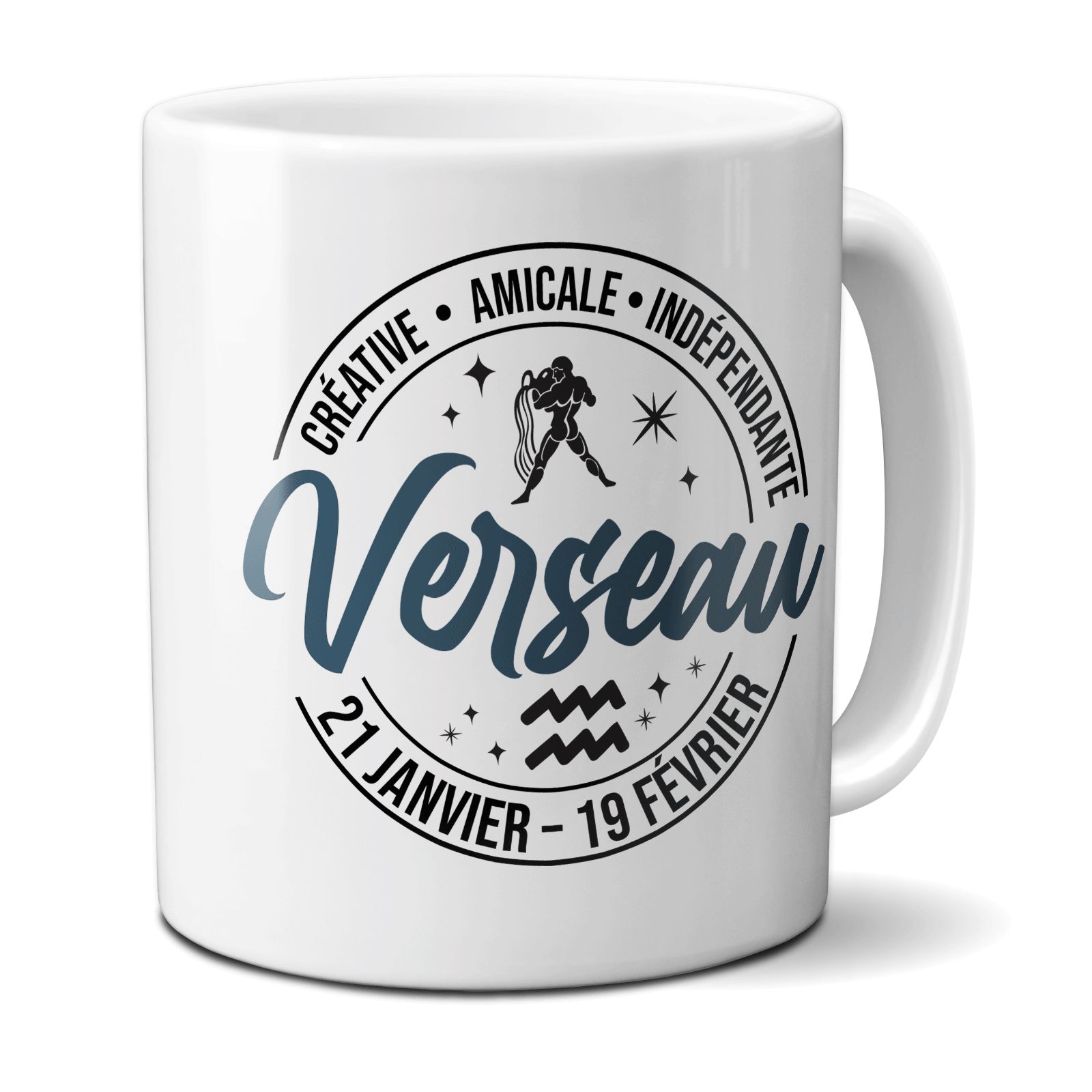 Mug signe astrologique Verseau - 33 cl, céramique - Imprimé en France