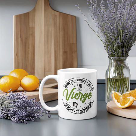 Mug signe astrologique Vierge - 33 cl, céramique - Imprimé en France