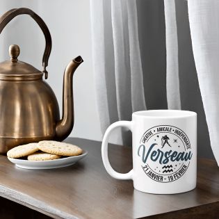 Mug signe astrologique Verseau - 33 cl, céramique - Imprimé en France