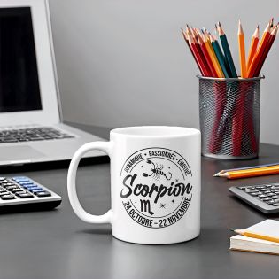 Mug signe astrologique Scorpion - 33 cl, céramique - Imprimé en France