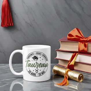 Mug signe astrologique Taureau - 33 cl, céramique - Imprimé en France