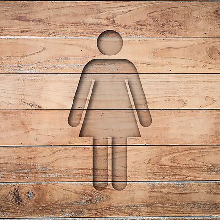 Panneau pictogramme de signalisation · Toilettes Femmes| Texture Bois