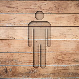 Panneau pictogramme de signalisation · Toilettes Hommes | Texture Bois