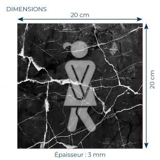 Panneau pictogramme de signalisation · Toilettes Femmes Humoristique | Texture Marbre Noir