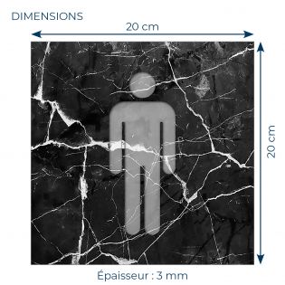 Panneau pictogramme de signalisation · Toilettes Hommes | Texture Marbre Noir