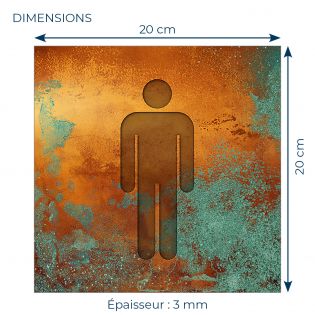 Panneau pictogramme de signalisation · Toilettes Hommes | Texture Cuivre