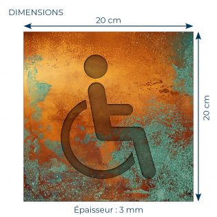 Panneau pictogramme de signalisation · Toilettes PMR | Texture Cuivre