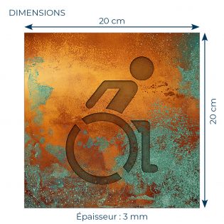 Panneau pictogramme de signalisation Humoristique · Toilettes PMR | Texture Cuivre