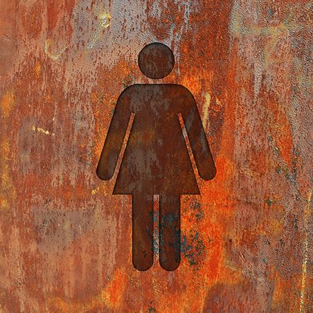 Panneau pictogramme de signalisation · Toilettes Femmes | Texture Rouille