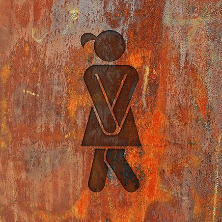 Panneau pictogramme de signalisation · Toilettes Femmes Humoristique | Texture Rouille