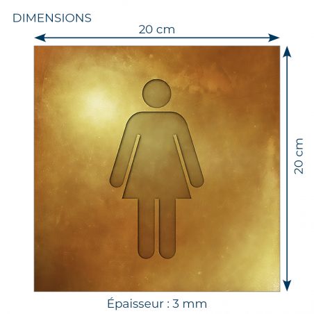 Panneau pictogramme de signalisation · Toilettes Femmes | Texture Gold