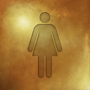 Panneau pictogramme de signalisation · Toilettes Femmes | Texture Gold