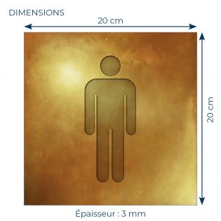 Panneau pictogramme de signalisation · Toilettes Hommes | Texture Gold