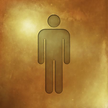 Panneau pictogramme de signalisation · Toilettes Hommes | Texture Gold