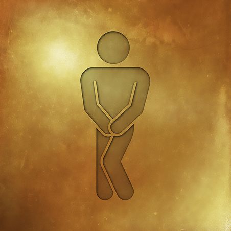 Panneau pictogramme de signalisation · Toilettes Hommes Humoristique| Texture Gold