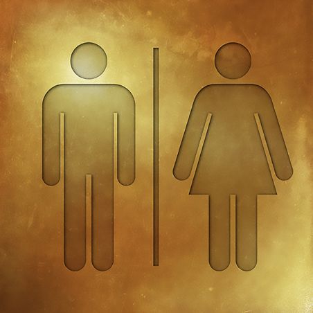 Panneau pictogramme de signalisation · Toilettes Mixtes | Texture Gold