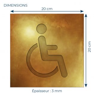 Panneau pictogramme de signalisation · Toilettes PMR | Texture Gold