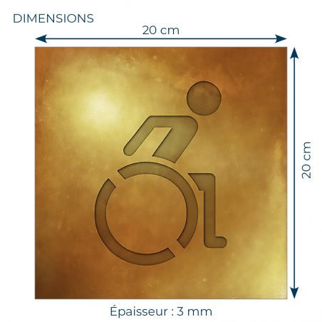 Panneau pictogramme de signalisation Humoristique · Toilettes PMR | Texture Gold