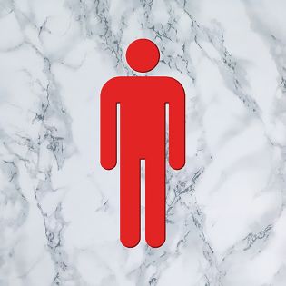 Panneau pictogramme de signalisation · Toilettes Hommes | Texture Marbre Rouge