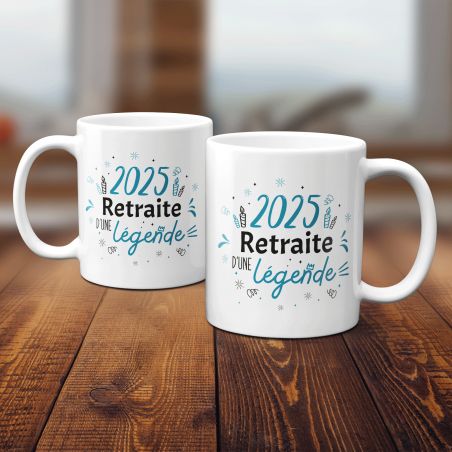 Mug Retraite 2025 - Retraite d'une légende - 33 cl, céramique - Imprimé en France