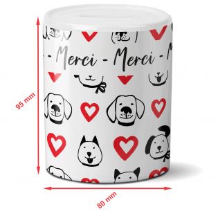 Tirelire pourboire - Tips - Chien Coeur - Animalerie - toiletteur