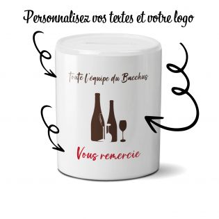 Tirelire pourboire - Tips - Logo - Personnalisable avec votre logo - Restaurant, bar, commerce