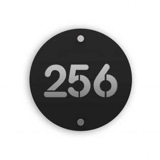 copy ofMatte black street/house number with customizable background - Round model - Round number diameter 19 cm