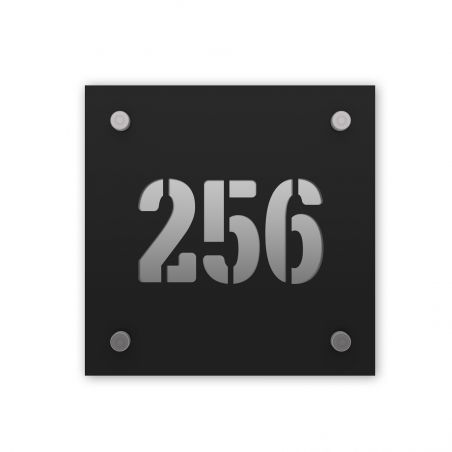 copy ofMatte black street/house number with customizable background - Square model - Square number 19 x 19 cm