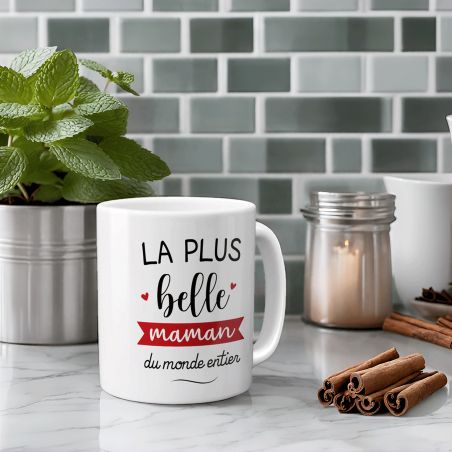 Mug en céramique La plus Belle Maman - Fête des Mères ou Anniversaire Maman - 33 cl, Céramique - Imprimé en France