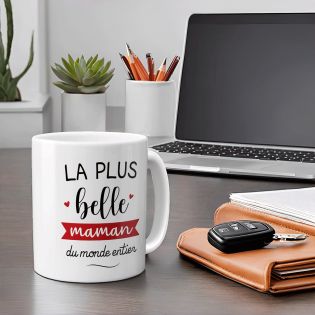 Mug en céramique La plus Belle Maman - Fête des Mères ou Anniversaire Maman - 33 cl, Céramique - Imprimé en France