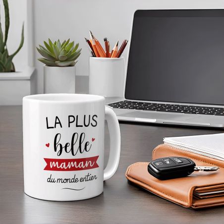 Mug en céramique La plus Belle Maman - Fête des Mères ou Anniversaire Maman - 33 cl, Céramique - Imprimé en France