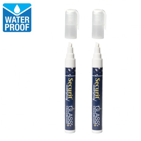 2 feutres craie blanc waterproof