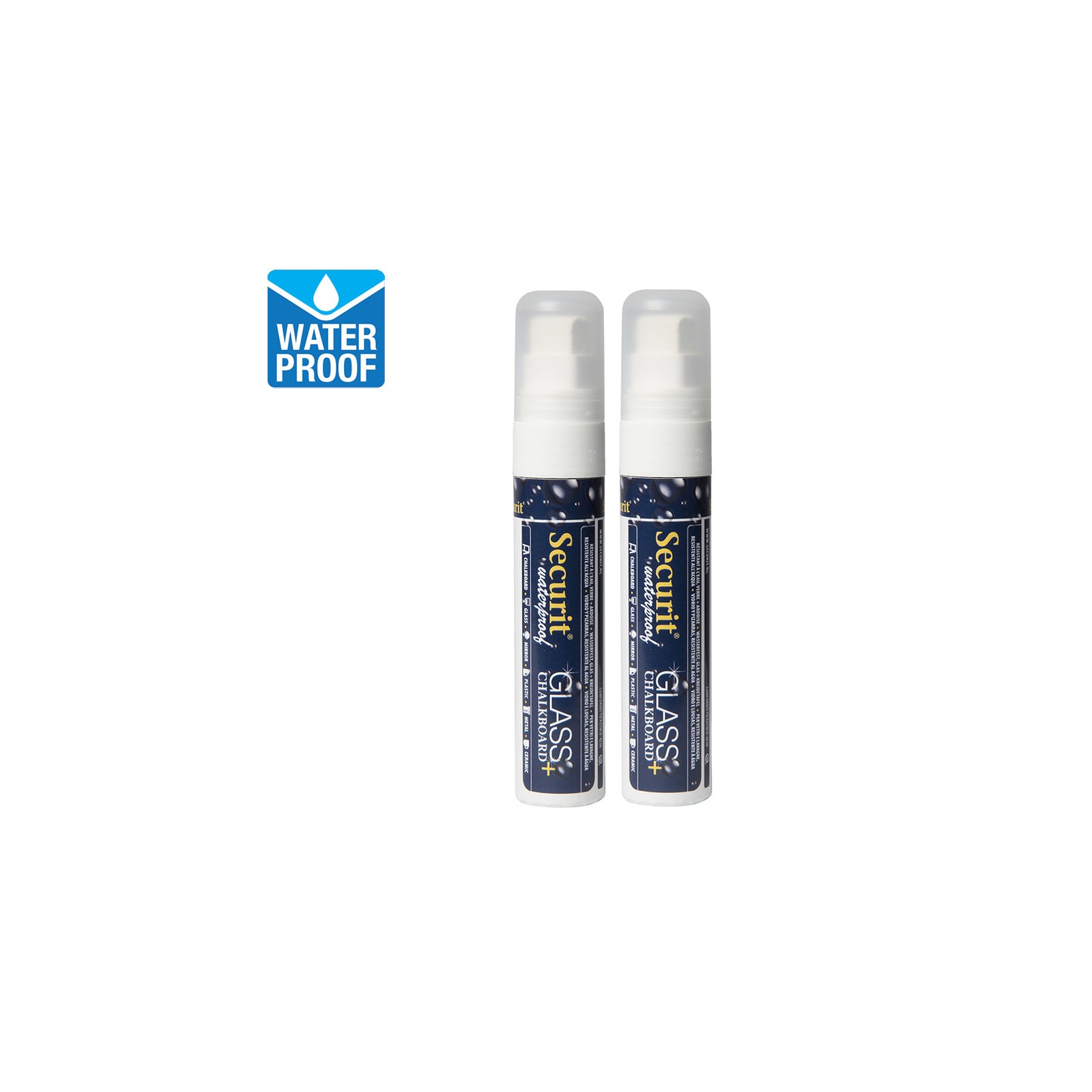 2 feutres craie blanc waterproof