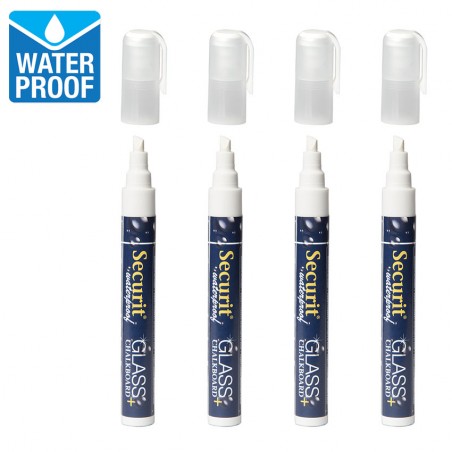 4 feutres craie blanc waterproof