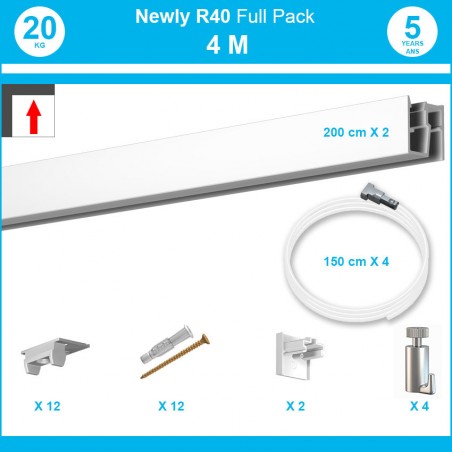 4 mètres : Pack complet cimaise Newly R40