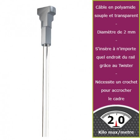 150 cm perlon embout twister