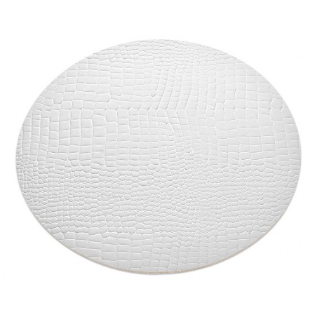 11 sets de table rond Fashion blanc aspect crocodile