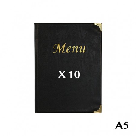 10 Protège-menus A5 Basic noir