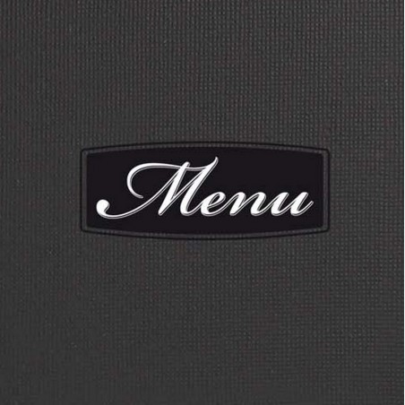 Protège-menu A4 noir Toscana pour hôtel - restaurant