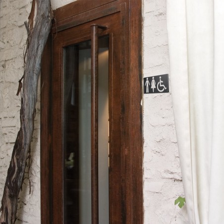 Plaque de porte trio hommes / femmes / handicapés - Signalétique toilettes