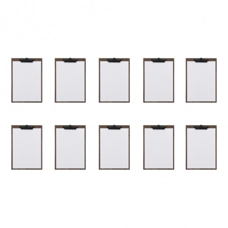 Lot de 10 porte-menu clipboard A4 en noyer