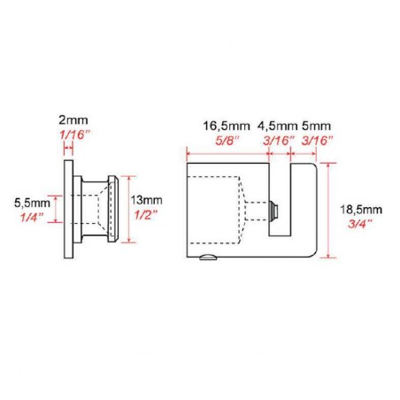 Set de 4 fixation murale fendue FIXF1