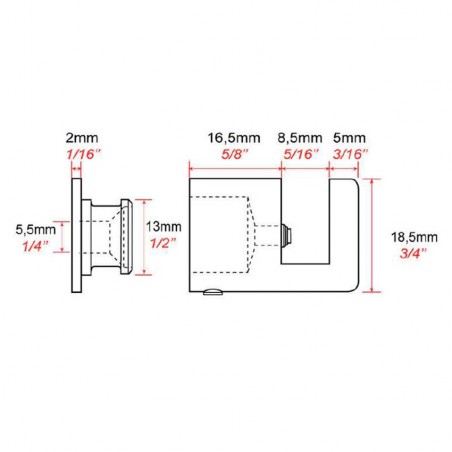 Set de 4 fixation murale fendue FIXF2