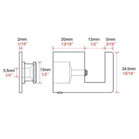 Set de 4 fixation murale fendue FIXF3